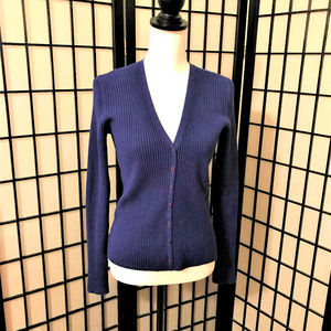Kenneth Cole Reaction Blue V Neck Cardigan Sweater